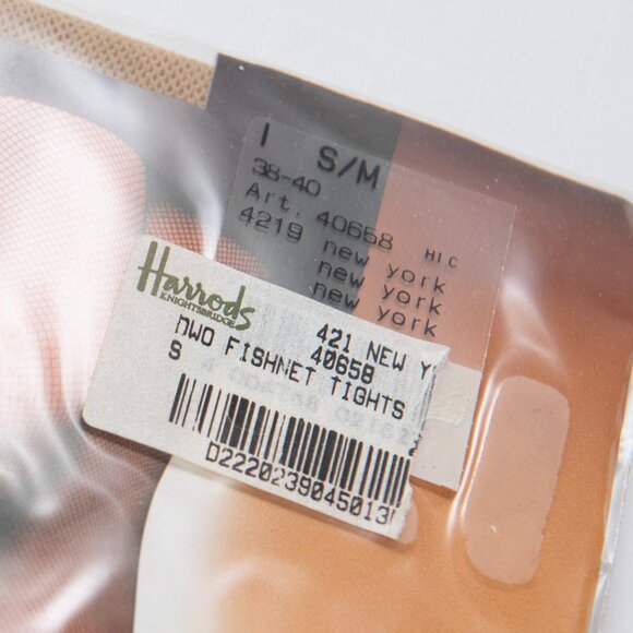 Falke Schwarz Net Pantyhose Fishnet Tights Nude Size Small / Medium 38-40 New - Picture 3 of 3